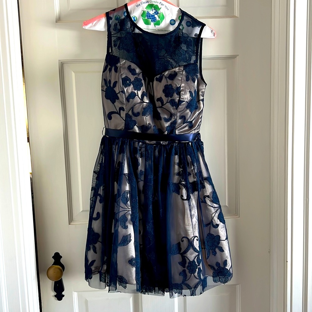 Beautiful dark blue cocktail dress